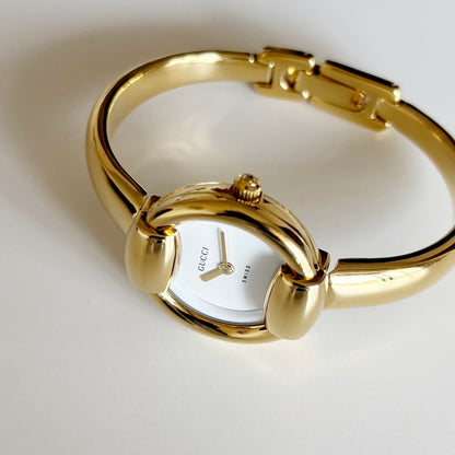 Gucci 1990s Gold Plated Bangle Watch (Small)