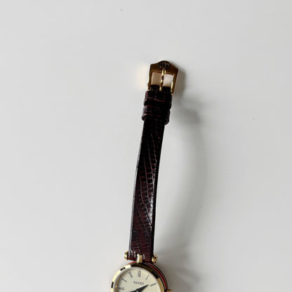 Gucci 1990s Sherry Round Dial Gold Plated Watch