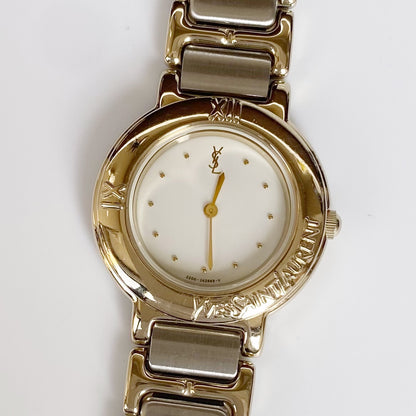 Yves Saint Laurent Round Two Tone Watch