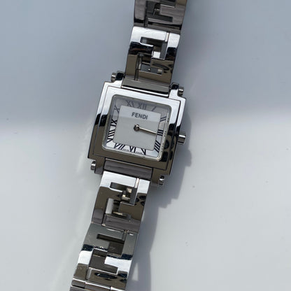Fendi 1990s Square Dial Stainless steel Watch
