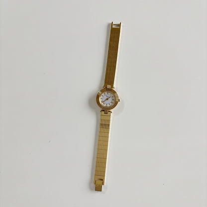 Dior 1990s Round Dial Gold Plated Watch