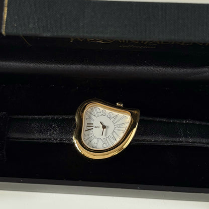 Yves Saint Laurent 1990s Heart Shaped Gold Plated Watch
