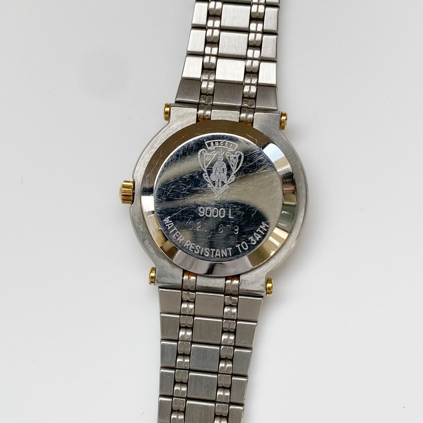 Gucci 1990s Black Dial Two Tone Watch