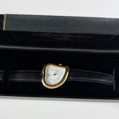 Yves Saint Laurent 1990s Heart Shaped Dial Gold Plated Watch
