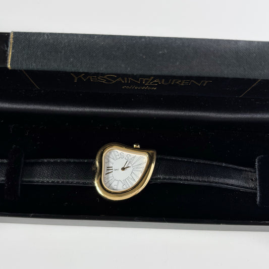 Yves Saint Laurent 1990s Heart Shaped Dial Gold Plated Watch