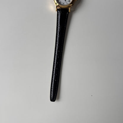 Gucci 1990s Date Round Dial Gold Plated Watch