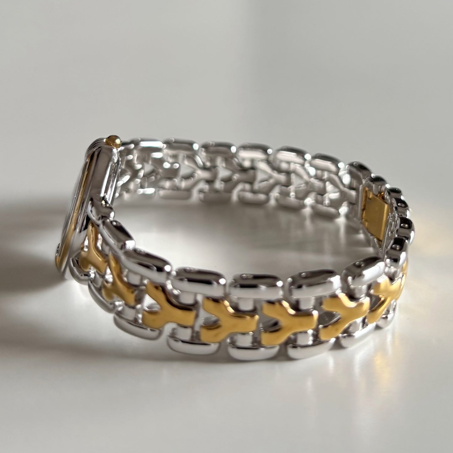 Yves Saint Laurent 1990s Round Dial Two Tone Watch