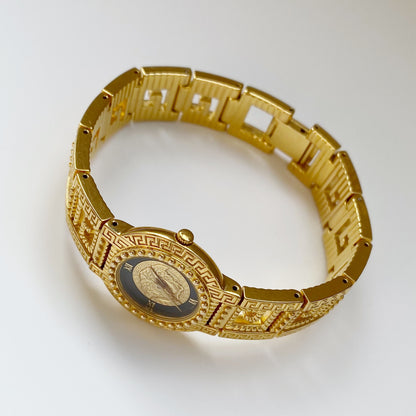 Gianni Versace Signature 1990s 18K Gold Plated Watch