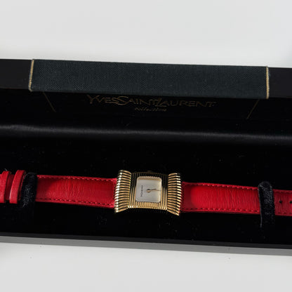 Yves Saint Laurent 1990s Ribbon Gold Plated Watch