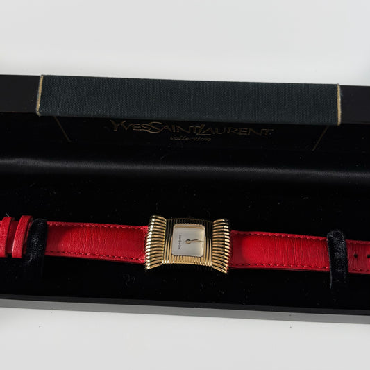 Yves Saint Laurent 1990s Ribbon Gold Plated Watch