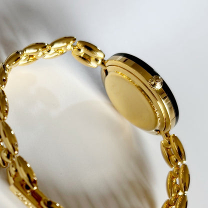 Gucci 1990s Interchangeable Bezel Gold Plated Rice Chain Watch with 6 bezels, case (160mm)