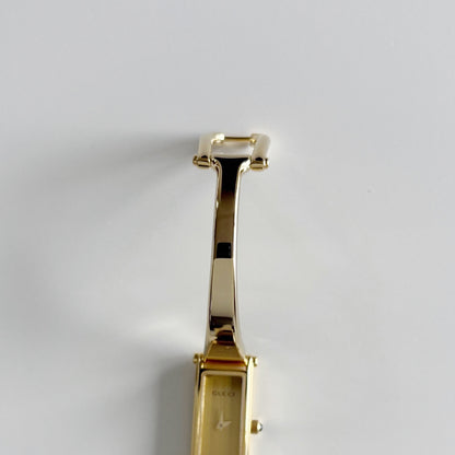 Gucci 1990s  Gold Dial Gold Plated Bangle Watch