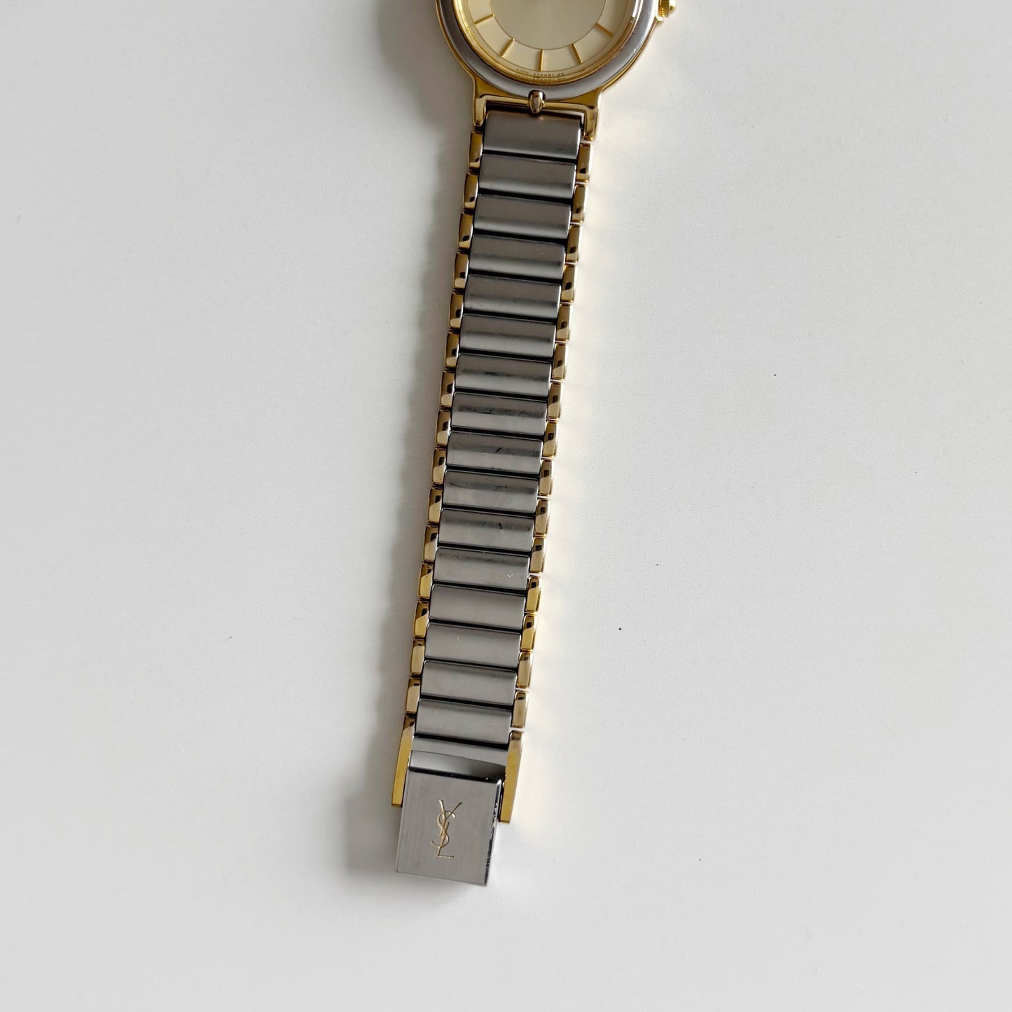 Yves Saint Laurent 1990s Round Dial Two Tone Watch