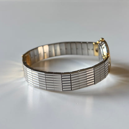 Dior 1990s Round Dial Gold Plated Two Tone Watch