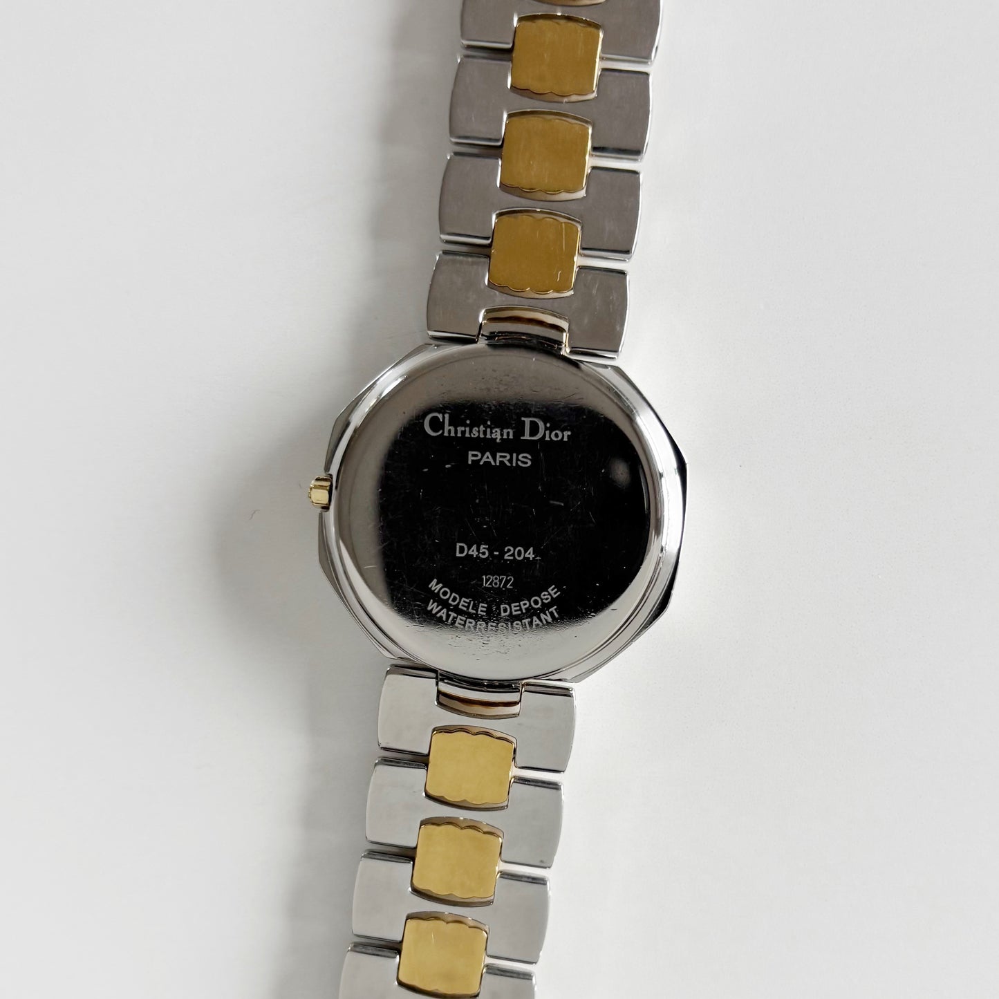 Dior 1990s Date Octagon Two Tone Watch (Large)