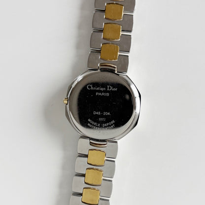 Dior 1990s Date Octagon Two Tone Watch (Large)