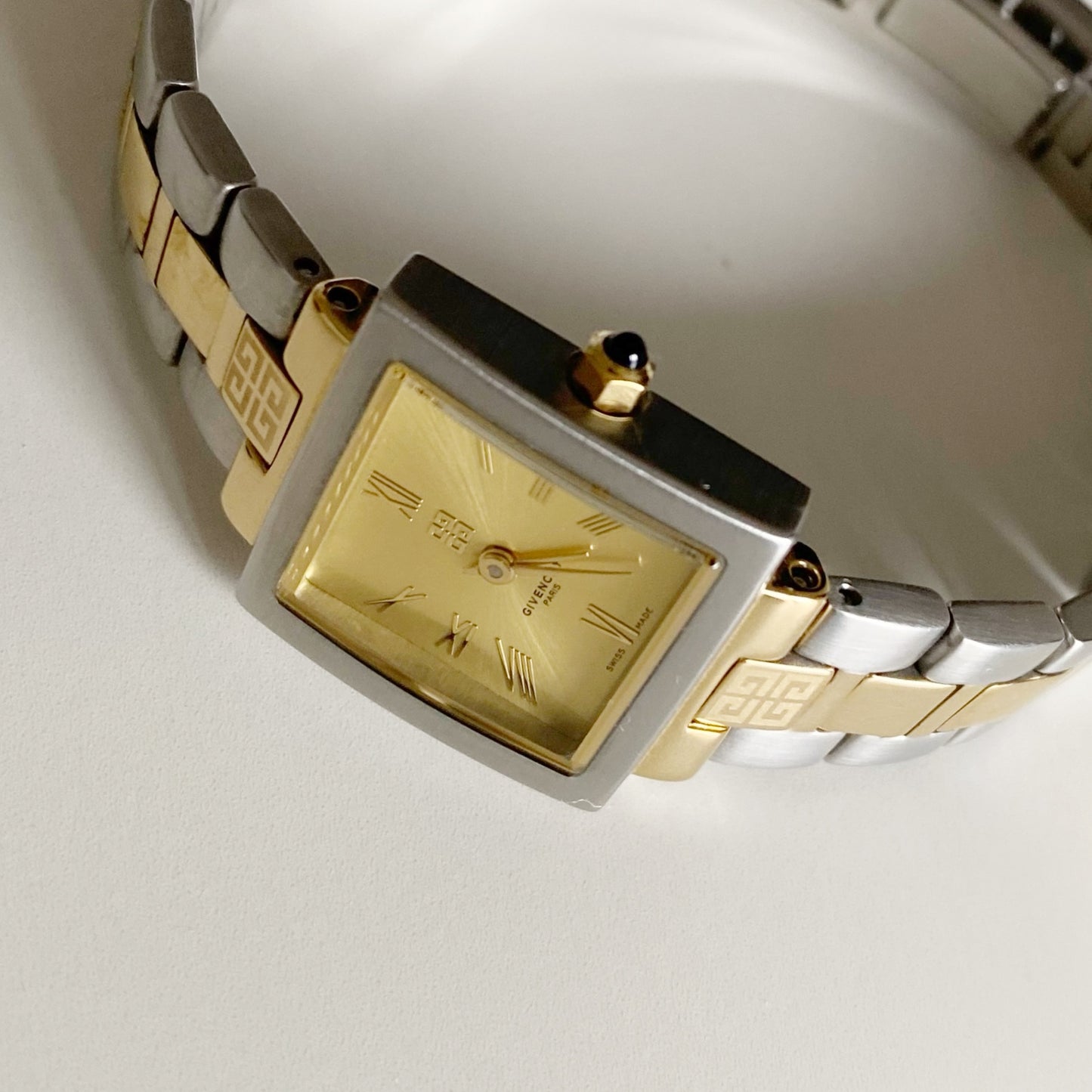 Givenchy 1990s Square Dial Two Tone Watch