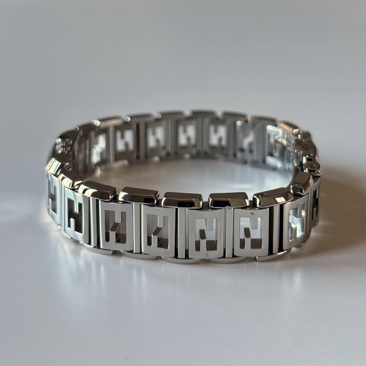 Fendi 1990s Tank Stainless Steel Watch