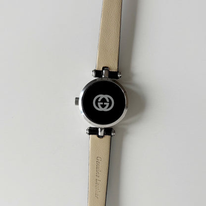 Gucci 1990s Round Dial Stainless Steel Watch