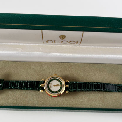 Gucci 1990s Sherry Round Dial Gold Plated Watch
