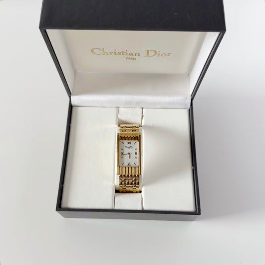 Dior 1990s Tank Gold Plated Watch (Large)