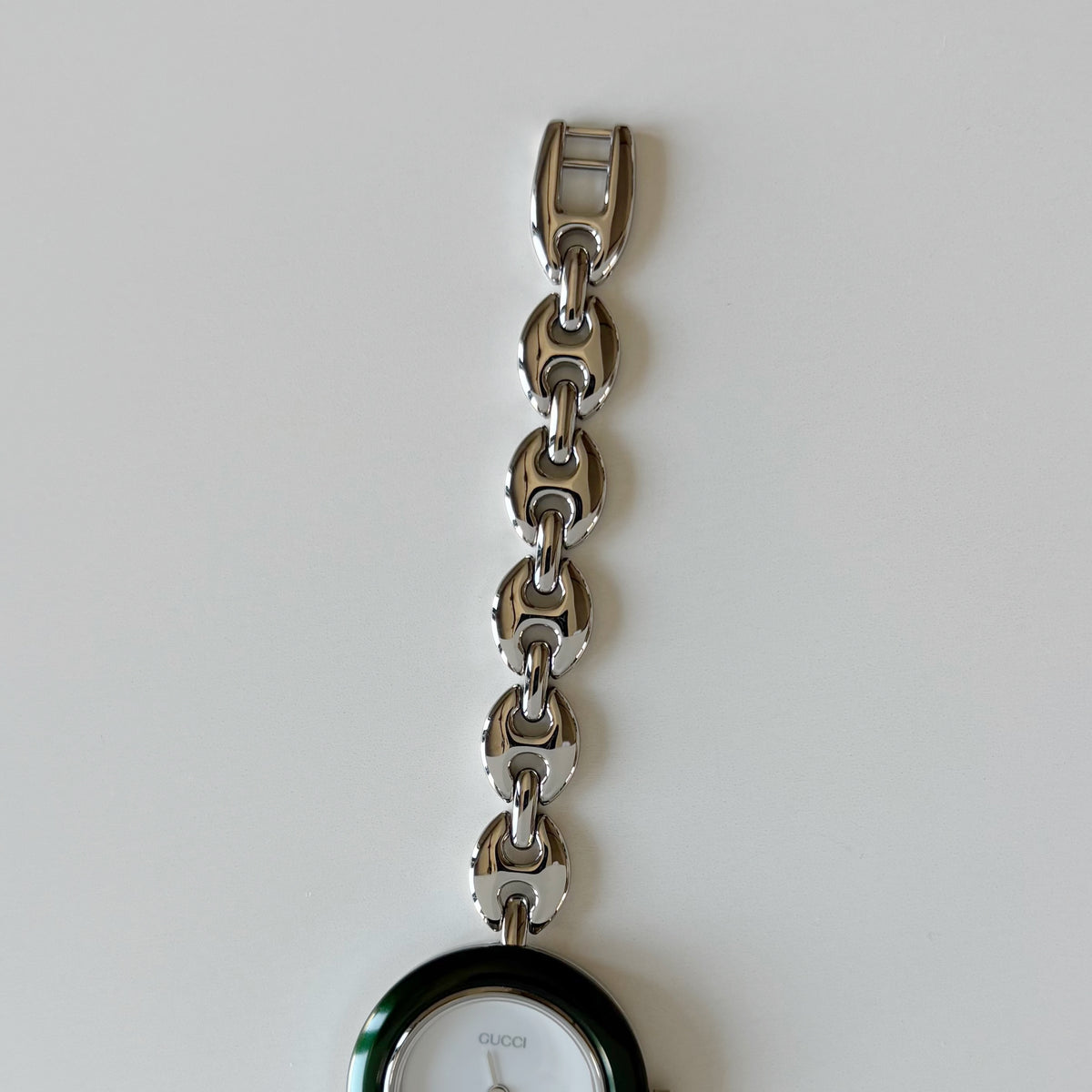 Gucci 1990s Interchangeable Bezel Stainless steel Chain Watch with 6 bezels, case