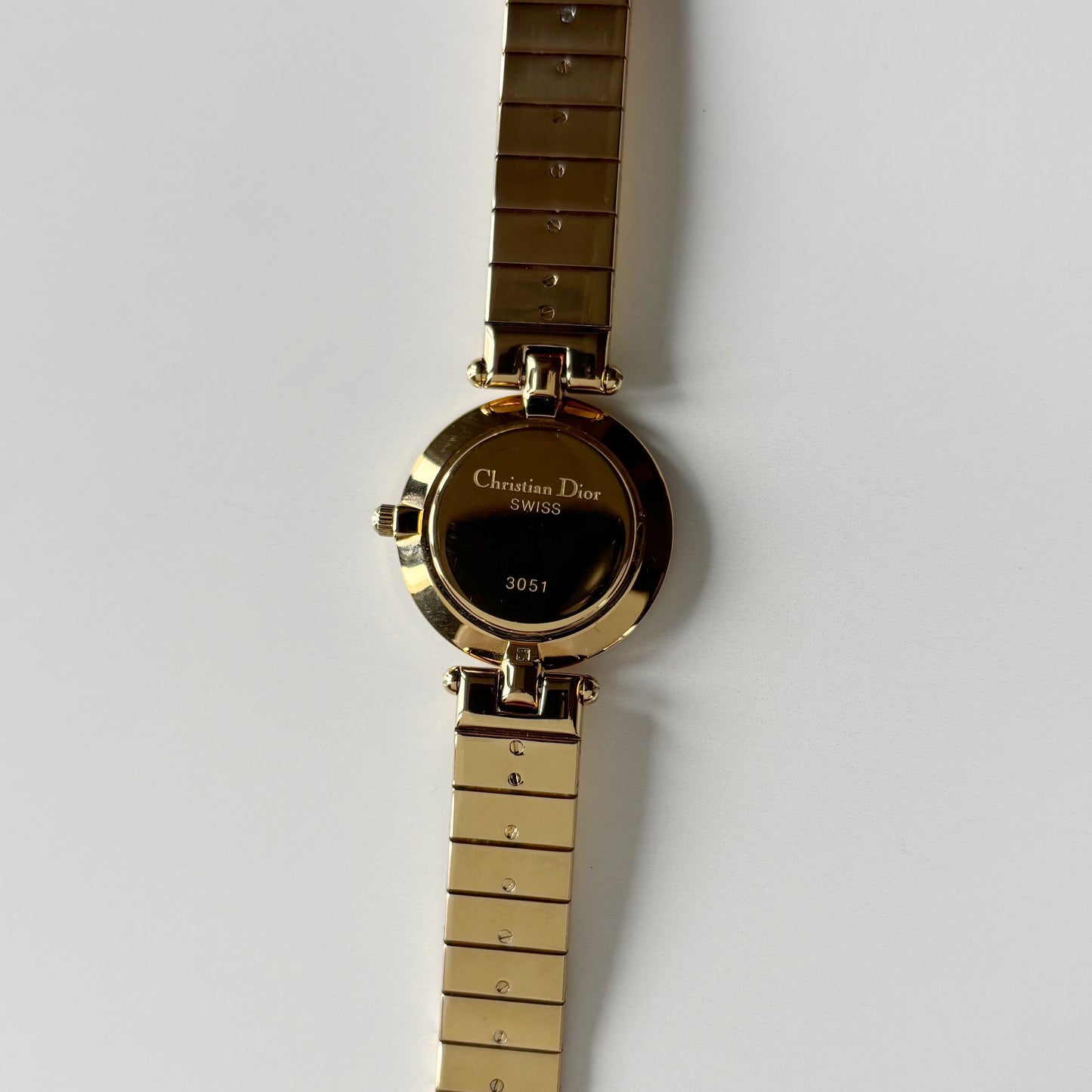 Dior 1990s Round Dial Gold Plated Watch