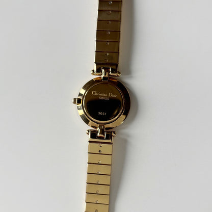 Dior 1990s Round Dial Gold Plated Watch