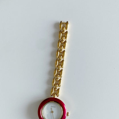 Gucci 1990s Interchangeable Bezel Gold Plated Watch with 6 bezels, case (160mm)