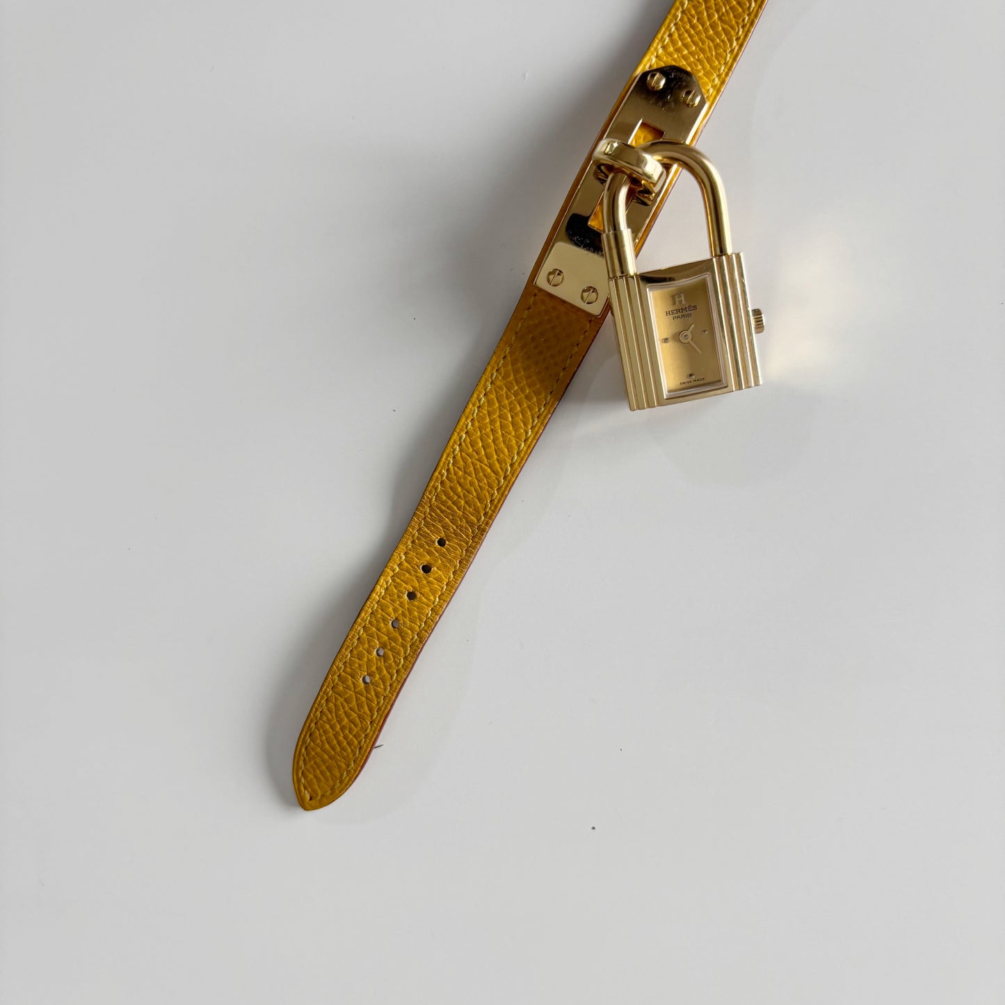 Hermes 1990s Kelly Gold Plated Watch