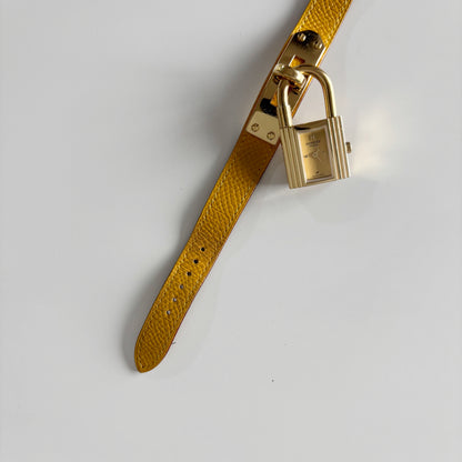 Hermes 1990s Kelly Gold Plated Watch