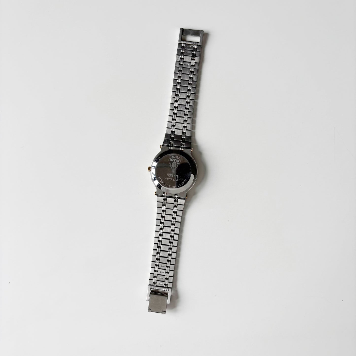 Gucci 1990s Date Round Dial Gold Plated Two Tone Watch (Large)