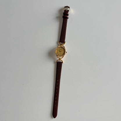 Gucci 1990s Gold Dial Gold Plated Horsebit Watch