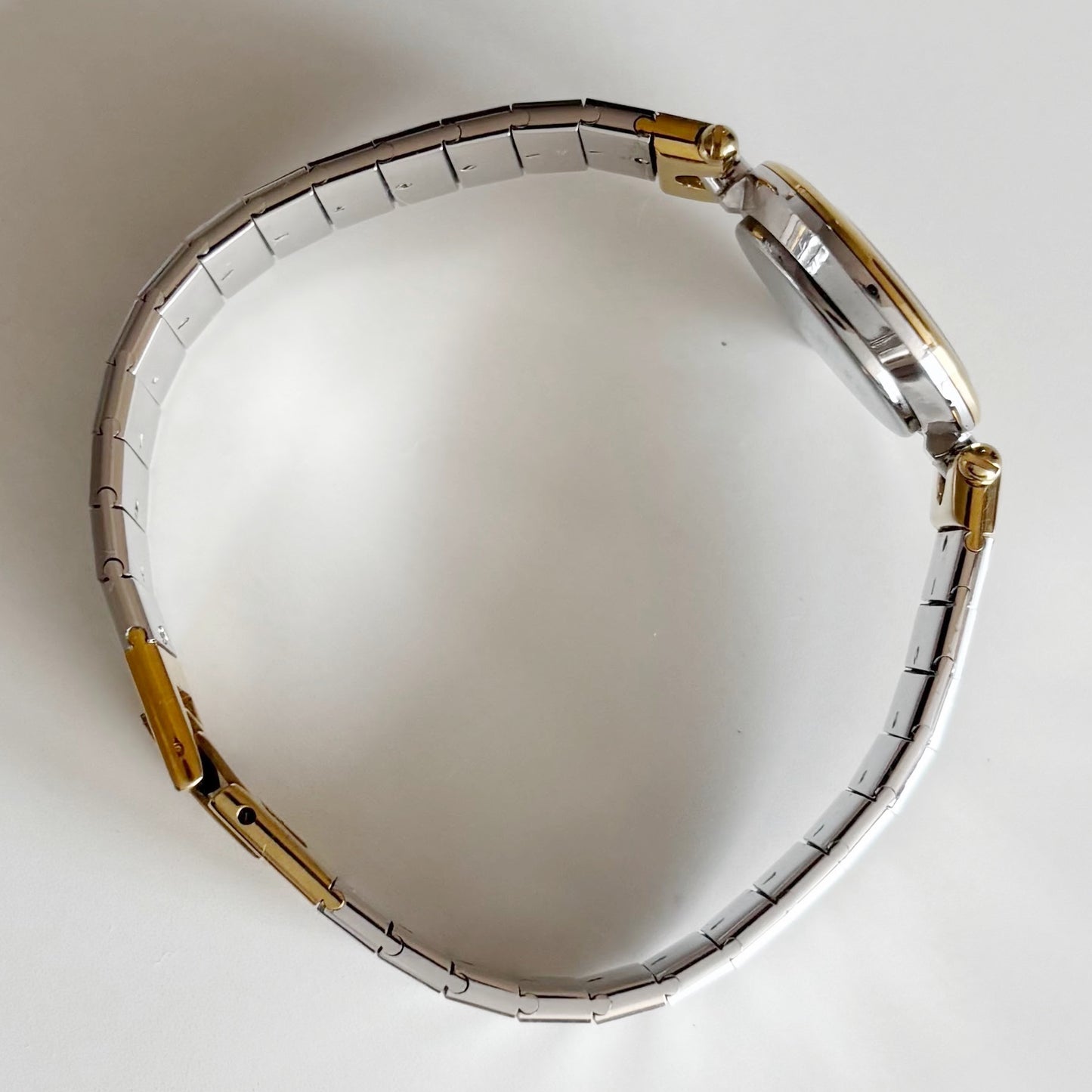 Dior 1990s Navy Round Dial Two Tone Watch