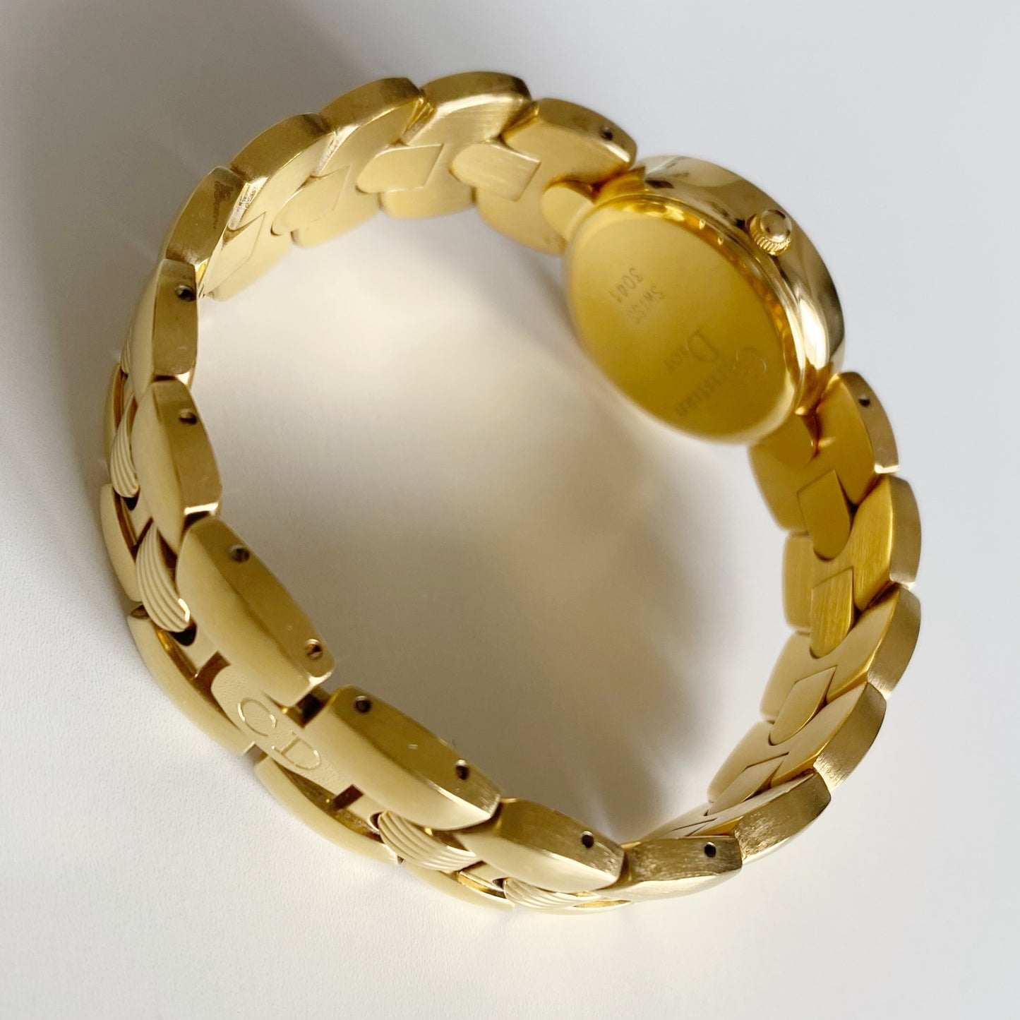 Dior 1990s Black Dial Gold Plated Watch