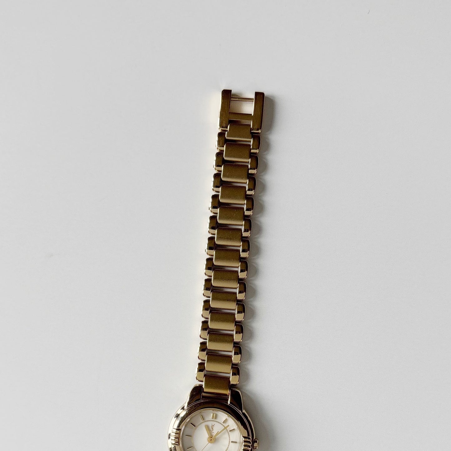 Yves Saint Laurent 1990s Round Dial Gold Plated Watch