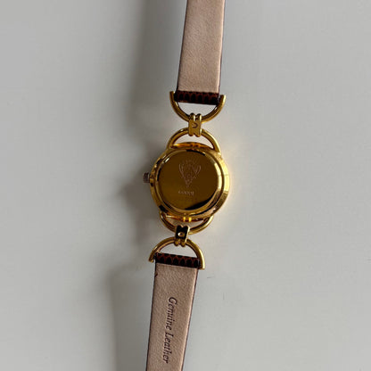 Gucci 1990s Gold Dial Gold Plated Horsebit Watch