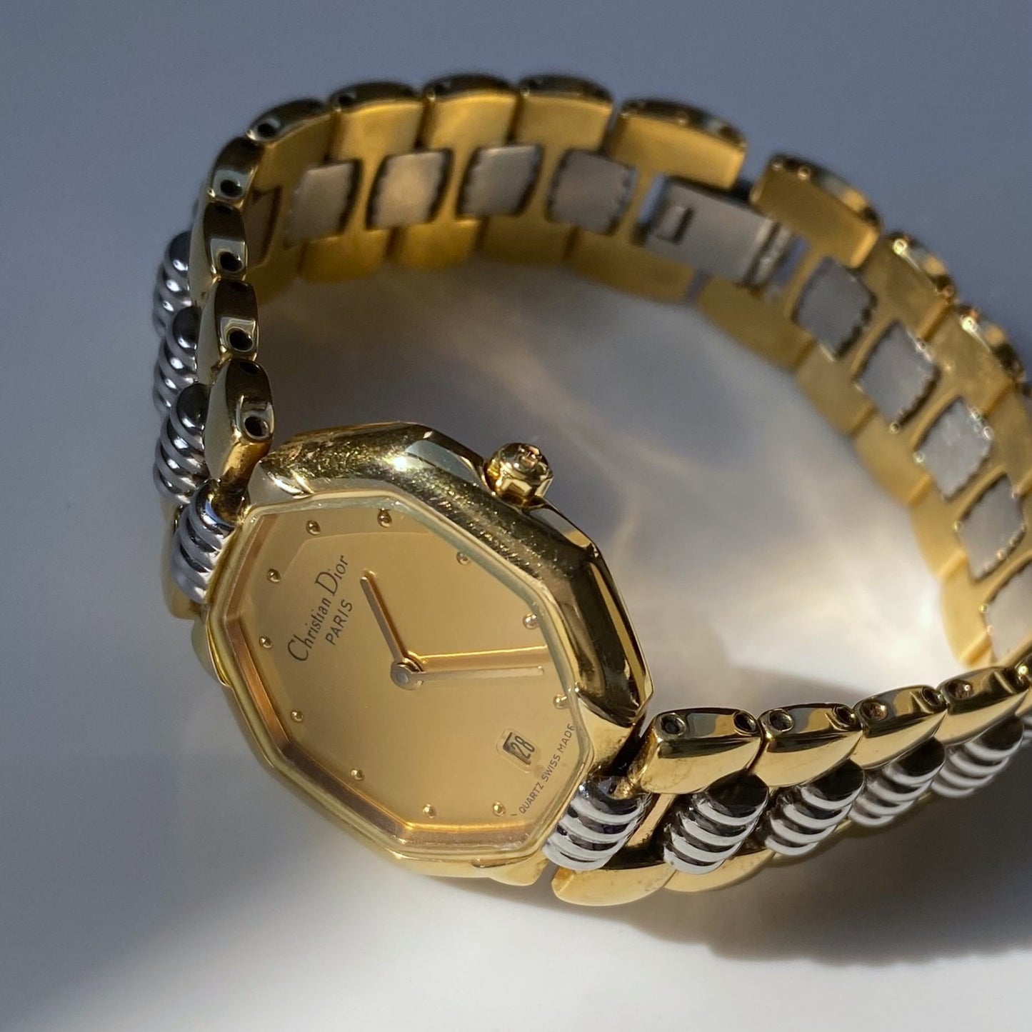 Dior 1990s Octagon Two Tone Watch