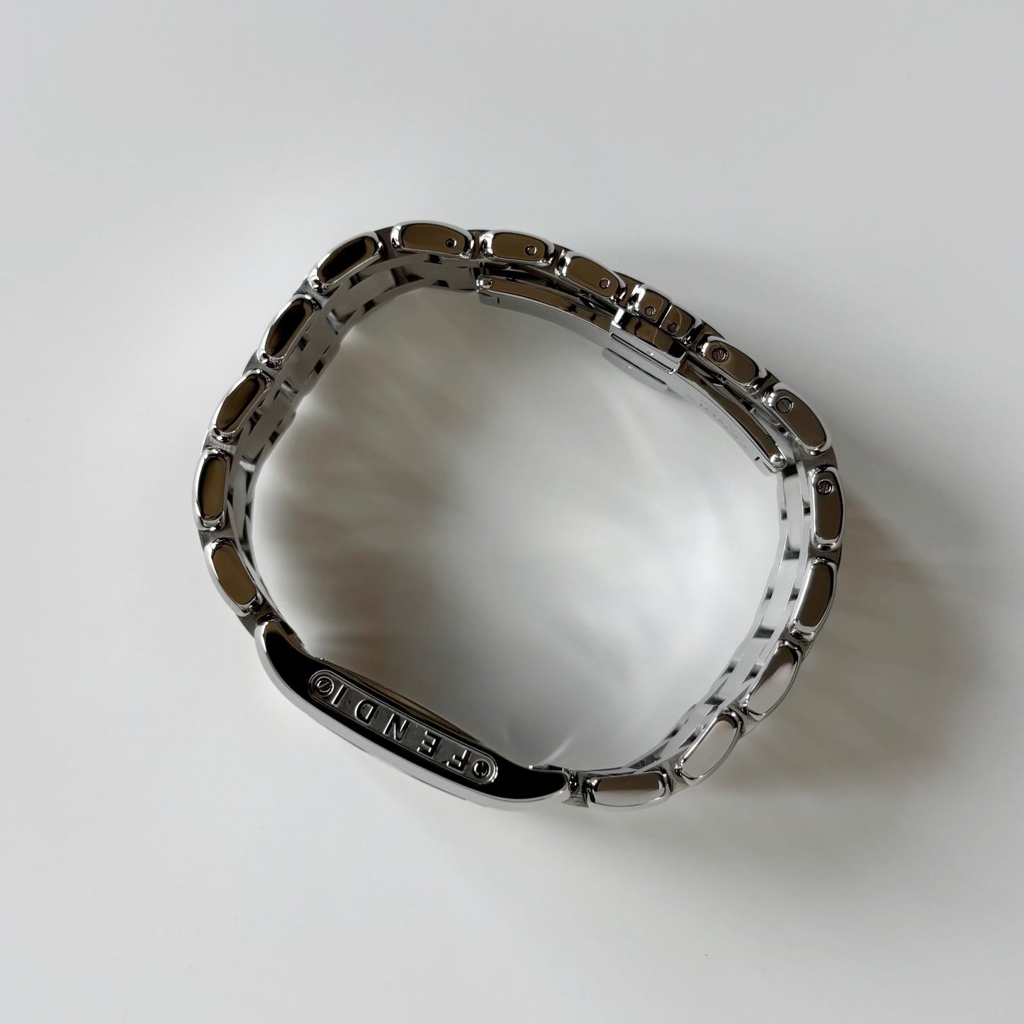 Fendi 1990s Seashell Dial Stainless steel Tank Watch