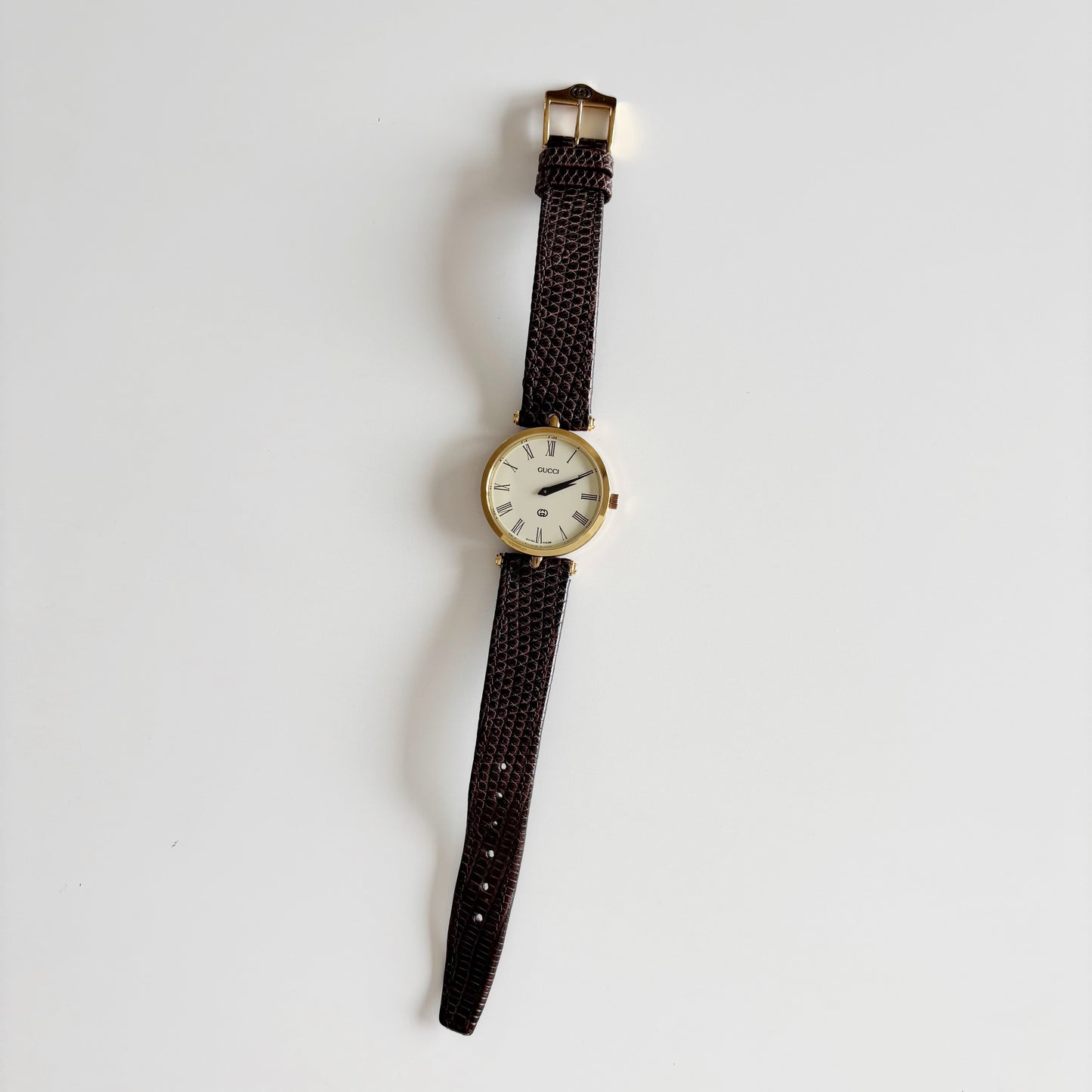 Gucci 1980s Sherry Round Dial Gold Plated Watch (Large)