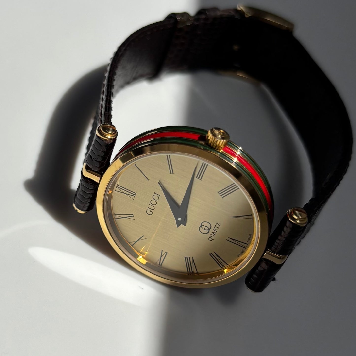 Gucci 1980s Sherry Round Dial Gold Plated Watch (Large)