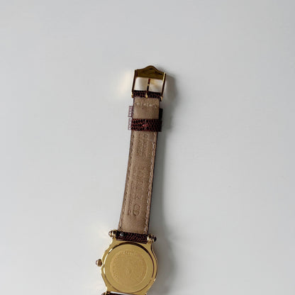 Gucci 1990s Round Dial Gold Plated Watch