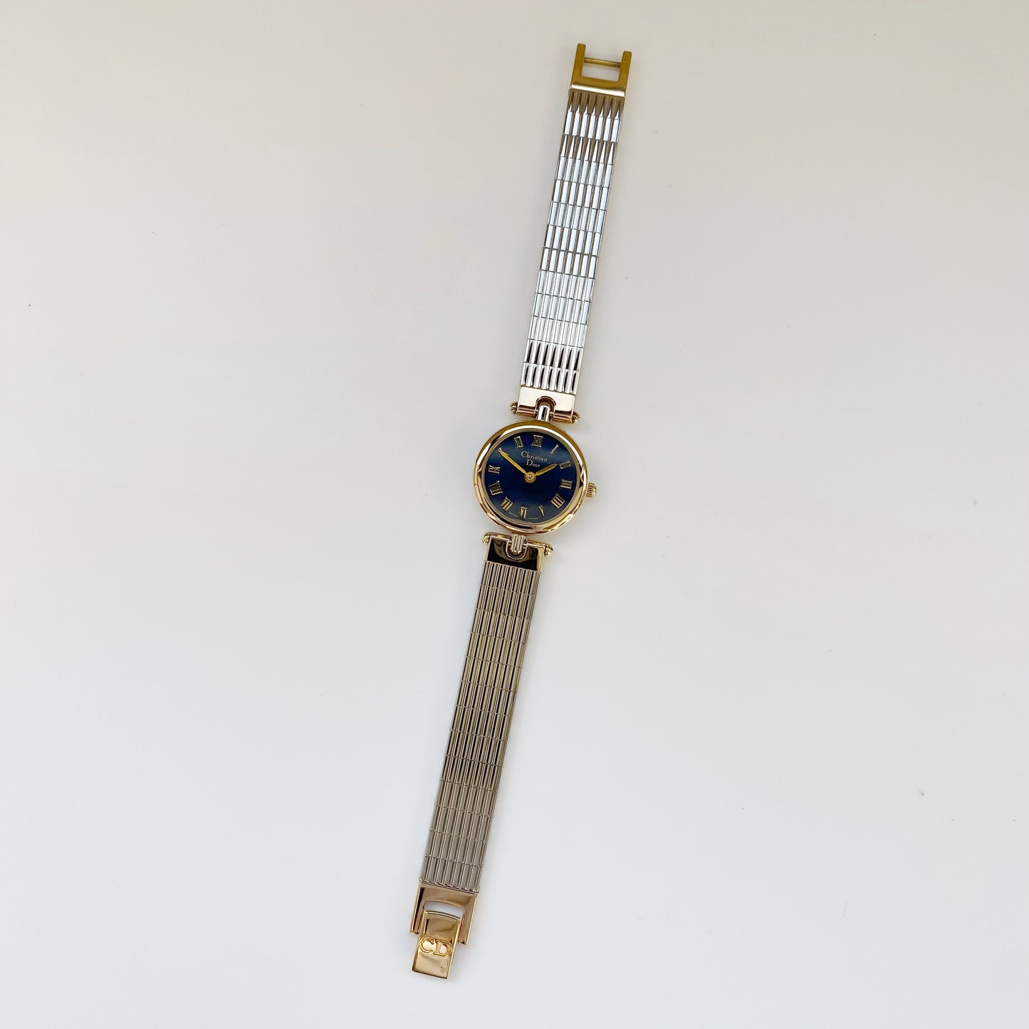 Dior 1990s Navy Dial Two Tone Watch