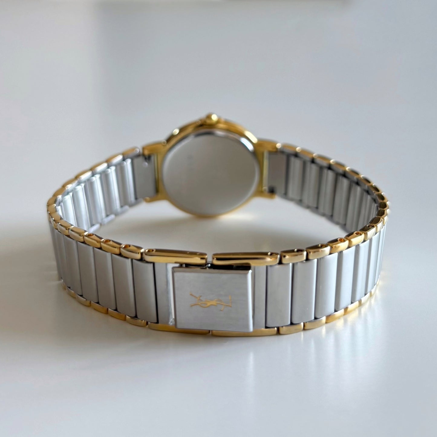 Yves Saint Laurent 1990s Round Dial Two Tone Watch