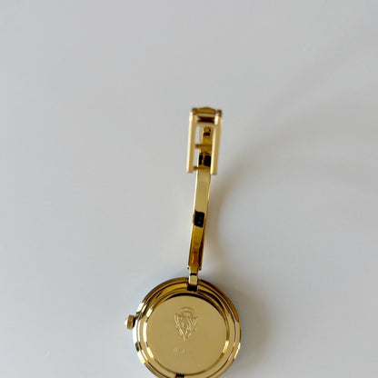 Gucci 1990s Interchangeable Bezel Gold Plated Bangle Watch with 12 bezels, case (Small)