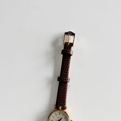 Gucci 1990s Sherry Round Dial Gold Plated Watch