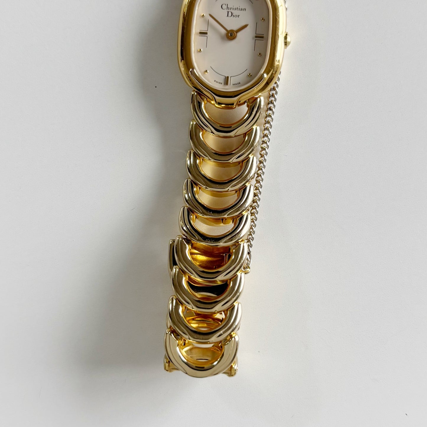 Dior 1990s Oval Gold Plated Watch
