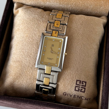 Givenchy 1990s Tank Two Tone Watch