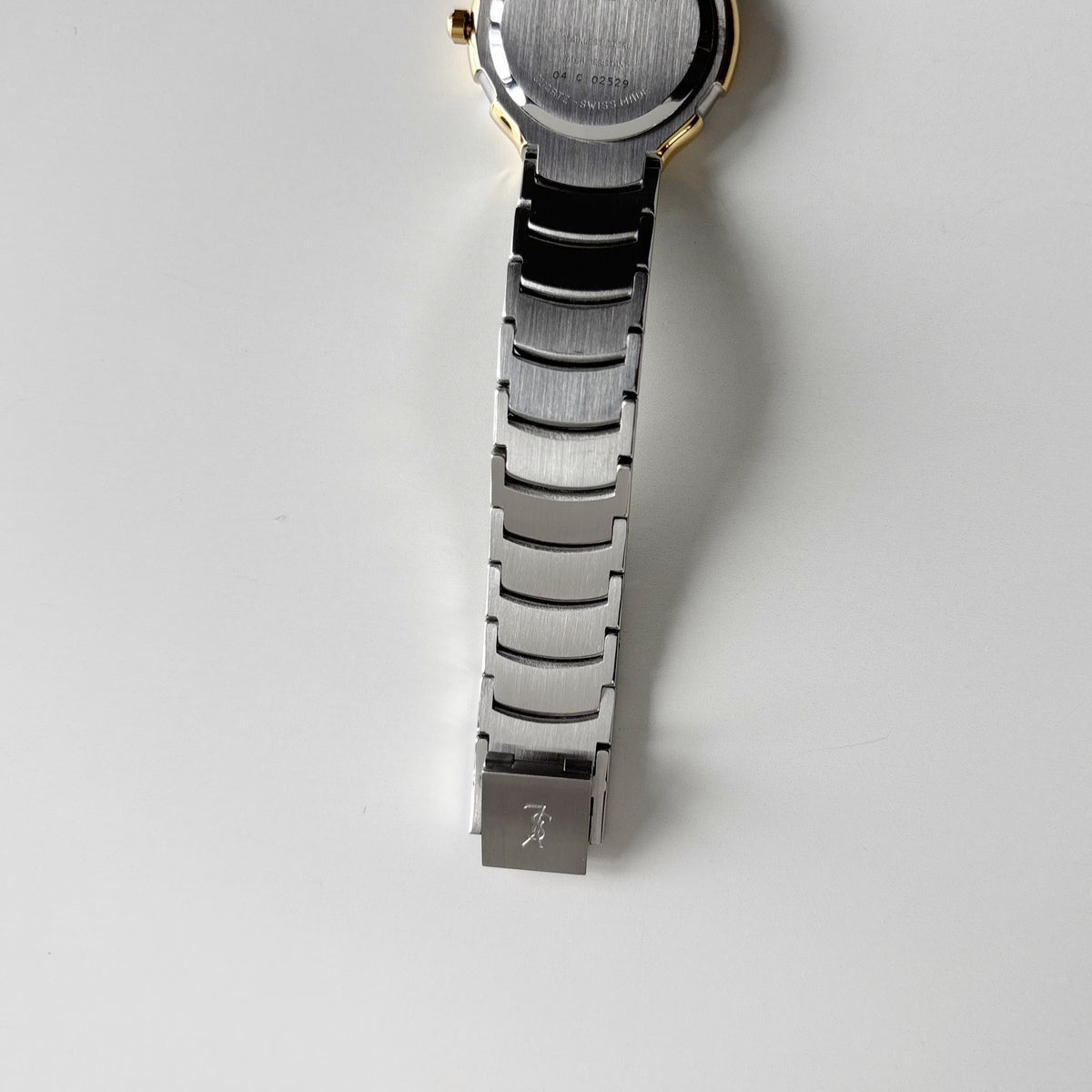 Yves Saint Laurent 1990s Round Dial Date Two-Tone Gold-Plated Watch