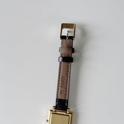 Yves Saint Laurent 1990s Square Dial Gold Plated Watch